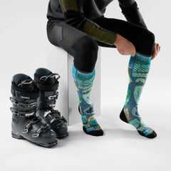 Ski Explorer Print Over The Calf Socks