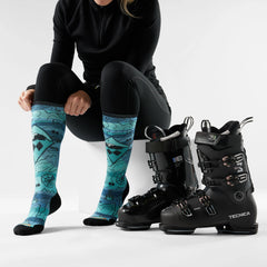 Women's Ski Topo Treasures Print Over The Calf Socks