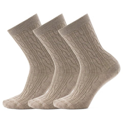 Women's Everyday Cable Crew Socks 3-Pack